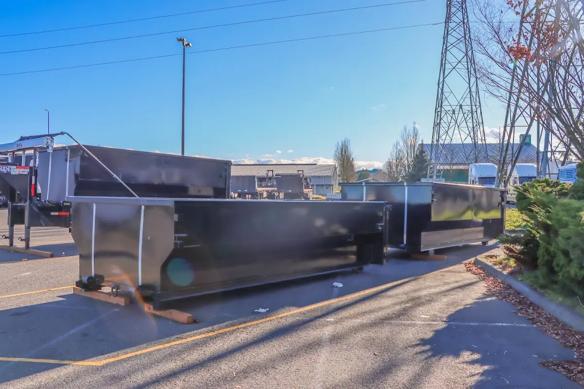Roll-off dumpster ready for waste disposal at job site for Construction Dumpster Rental in West Chester